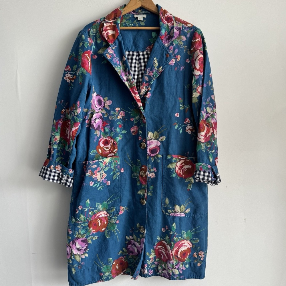 Sundance Blue Floral Ski/Snow Jacket with Red & Pink Roses